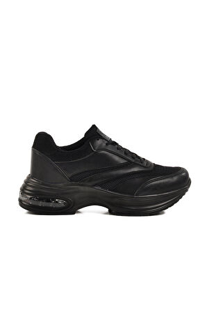 Siyah Fileli Hafif Air Taban Kadın Spor Ayakkabı 185 G
