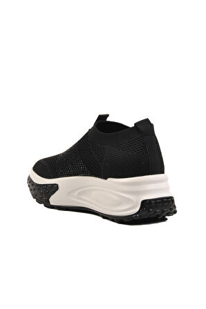 Siyah Triko Hafif Kadın Sneaker 25Y305-4 Z