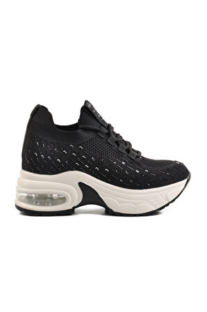 Siyah Triko Air Taban Kadın Sneaker 25Y300-20 Z