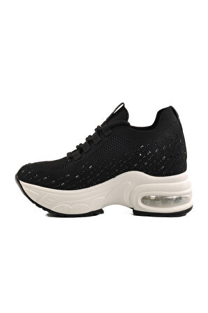Siyah Triko Air Taban Kadın Sneaker 25Y300-20 Z