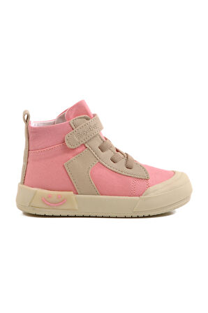 Pudra Keten Bilek Boy Cırtlı Kız Çocuk Sneaker 7465 B