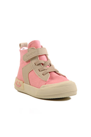 Pudra Keten Bilek Boy Cırtlı Kız Çocuk Sneaker 7465 B