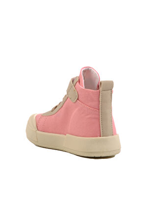 Pudra Keten Bilek Boy Cırtlı Kız Çocuk Sneaker 7465 B