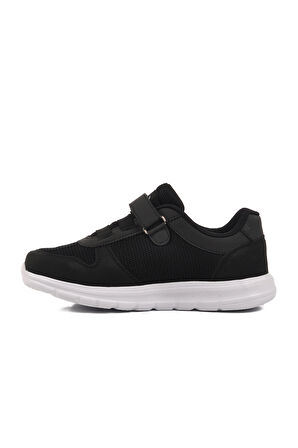 Siyah Beyaz Cırtlı Unisex Spor Ayakkabı 616 G
