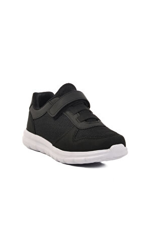 Siyah Beyaz Cırtlı Unisex Spor Ayakkabı 616 G
