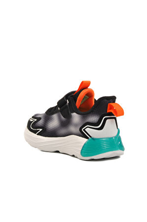 Siyah Turuncu Cırtlı Kız Çocuk Spor Ayakkabı 1977 P