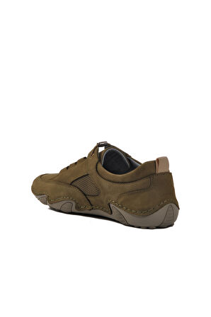 Haki Nubuk Hakiki Deri Erkek Casual Ayakkabı 328 M