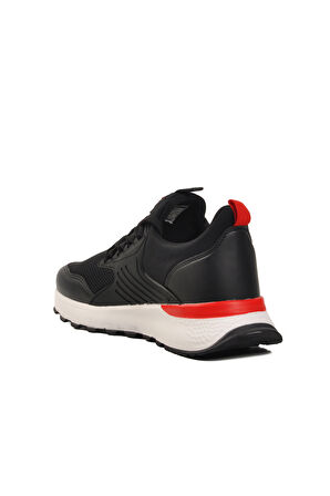 Siyah Beyaz Fileli Hafif Erkek Spor Ayakkabı Disc M