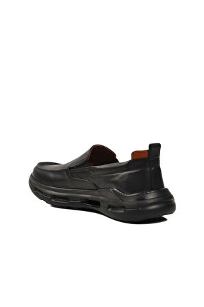 Siyah Hakiki Deri Erkek Casual Ayakkabı 152-21399 M
