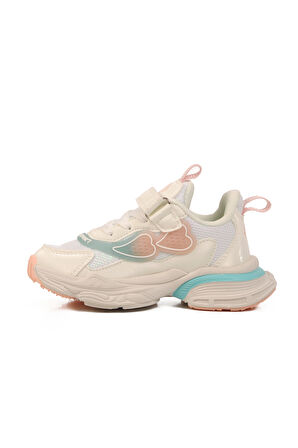 Beyaz Cırtlı Hafif Hava Alabilen Kız Çocuk Spor Ayakkabı 1976 P