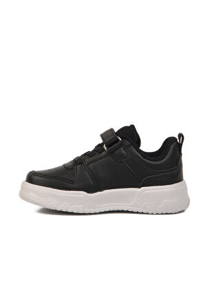 Siyah Cırtlı Unisex Çocuk Spor Ayakkabı 1603 B
