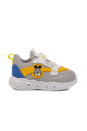 Buz Saks Cırtlı Işıklı Hafif Unisex Çocuk Spor Ayakkabı Ruffon B