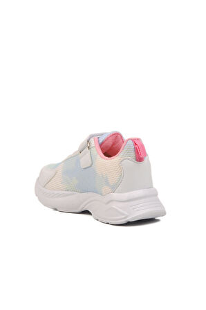 Beyaz Mavi Fileli Cırtlı Unisex Çocuk Spor Ayakkabı Ruffon P