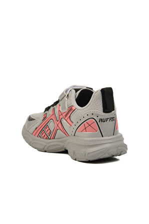 Gümüş Pembe Cırtlı Fileli Hafif Kız Çocuk Spor Ayakkabı Ruffon F