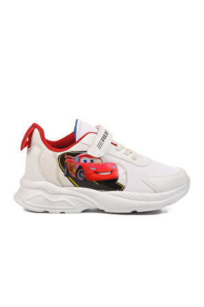 Beyaz Kırmızı Cırtlı Fileli Unisex Çocuk Spor Ayakkabı Ruffon F