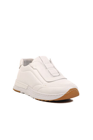 Beyaz Hakiki Deri Anatomik Kadın Casual Ayakkabı AY387 Z