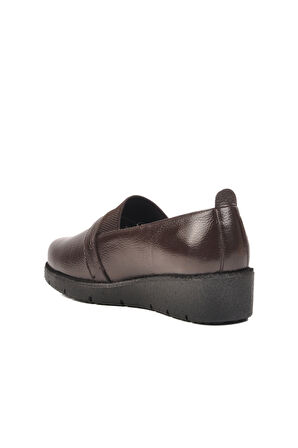 Kahve Hakiki Deri Kadın Casual Ayakkabı BB0114 Z