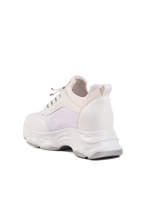 Beyaz Yüksek Taban Kadın Sneaker 6064 Z