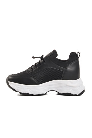 Siyah Yüksek Taban Kadın Sneaker 6064 Z