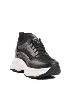Siyah Yüksek Taban Kadın Sneaker 6064 Z