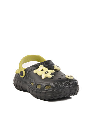 Siyah Eva Hafif Unisex Çocuk Sabo Terlik 960 P-F