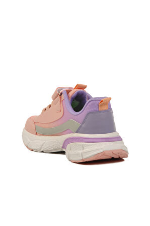 Pudra Cırtlı Fileli Hafif Kız Çocuk Spor Ayakkabı 1897 F