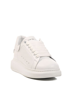 Beyaz Hakiki Deri Erkek Sneaker Premium 02028 M