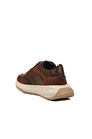 Kahve Hakiki Deri Erkek Sneaker Premium 5394 M