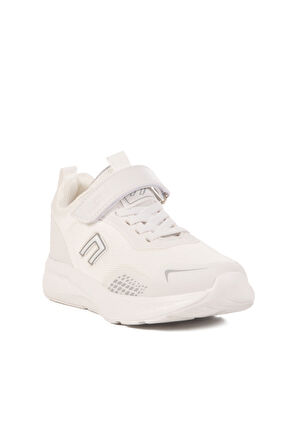 Beyaz Cırtlı Fileli Hafif Erkek Çocuk Spor Ayakkabı Rams F