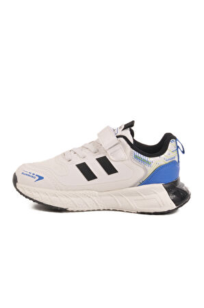 Beyaz Cırtlı Fileli Erkek Çocuk Spor Ayakkabı Ukon F