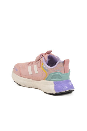 Pudra Cırtlı Fileli Kız Çocuk Spor Ayakkabı Ukon F