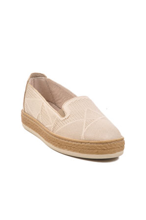 Bej Hakiki Deri Anatomik Kadın Casual Ayakkabı F-2036 Z