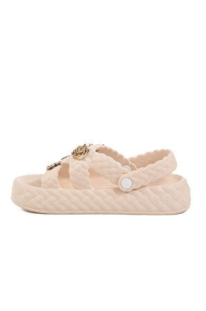 Ekru Eva Hafif Esnek Kadın Terlik 804 Z