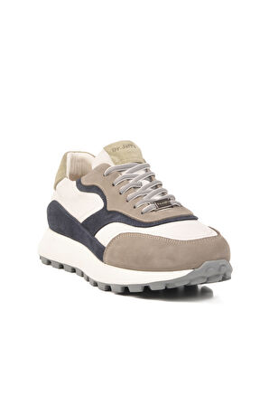 Gri Hakiki Deri Anatomik Erkek Sneaker XS2742 M