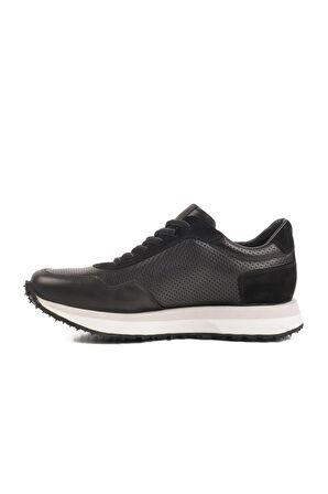 Siyah Hakiki Deri Erkek Sneaker 4Y2187-E2667 M