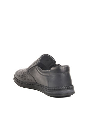 Siyah Hakiki Deri Erkek Casual Ayakkabı LO0419-106 M
