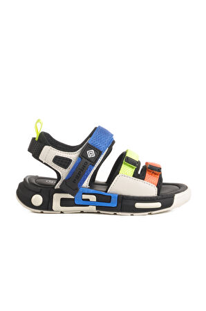 Siyah Cırtlı Hafif Anatomik Erkek Çocuk Sandalet 1947 P