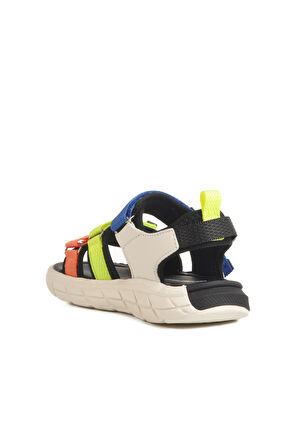 Siyah Cırtlı Hafif Anatomik Erkek Çocuk Sandalet 1947 P