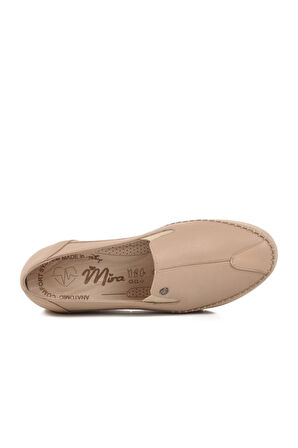 Krem Hakiki Deri Anatomik Kadın Casual Ayakkabı 664 Z