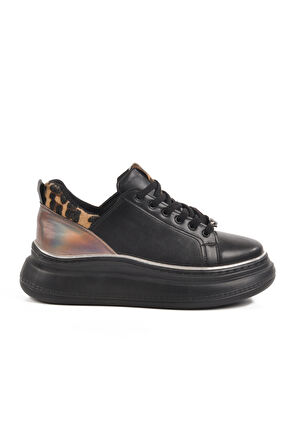 Siyah Kalın Taban Kadın Sneaker T-300 Z