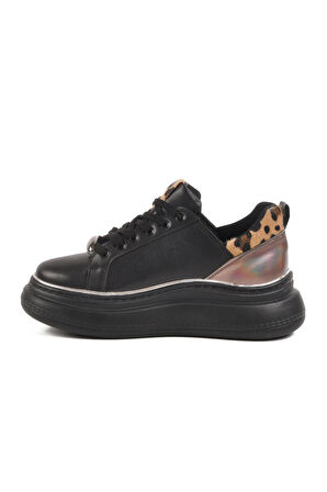 Siyah Kalın Taban Kadın Sneaker T-300 Z