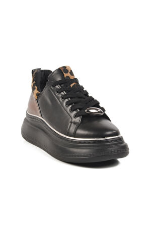 Siyah Kalın Taban Kadın Sneaker T-300 Z