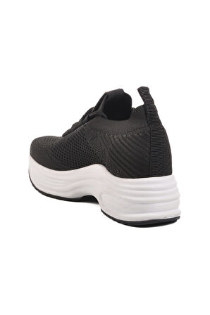 Siyah Triko Kalın Taban Kadın Sneaker Lady 5002 Z