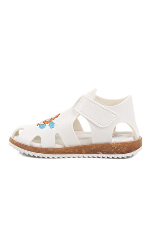 Beyaz Cırtlı Hafif Unisex Çocuk Sandalet 17373 B