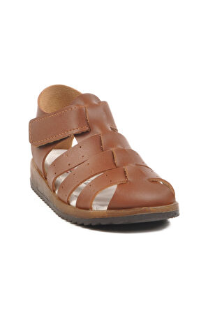Taba Cırtlı Hafif Unisex Çocuk Sandalet 17370 B