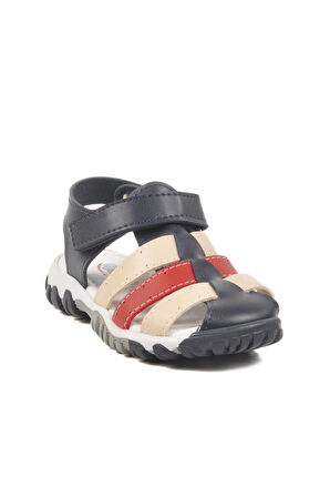 Lacivert Kırmızı Cırtlı Erkek Çocuk Spor Sandalet 173101 P