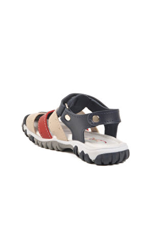 Lacivert Kırmızı Cırtlı Erkek Çocuk Spor Sandalet 173101 P
