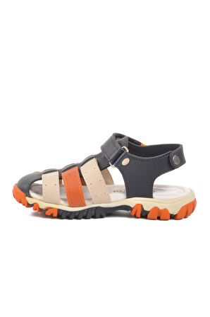 Lacivert Turuncu Cırtlı Erkek Çocuk Spor Sandalet 173101 P