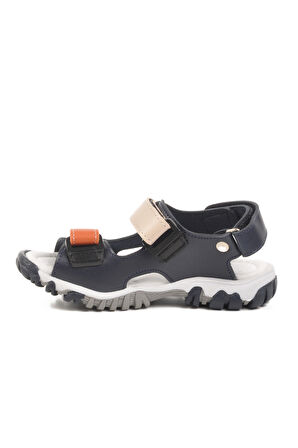 Lacivert Turuncu Cırtlı Erkek Çocuk Spor Sandalet 173110 P