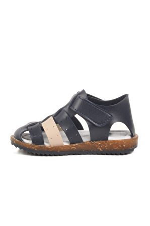 Lacivert Bej Cırtlı Hafif Unisex Çocuk Sandalet 17370 B